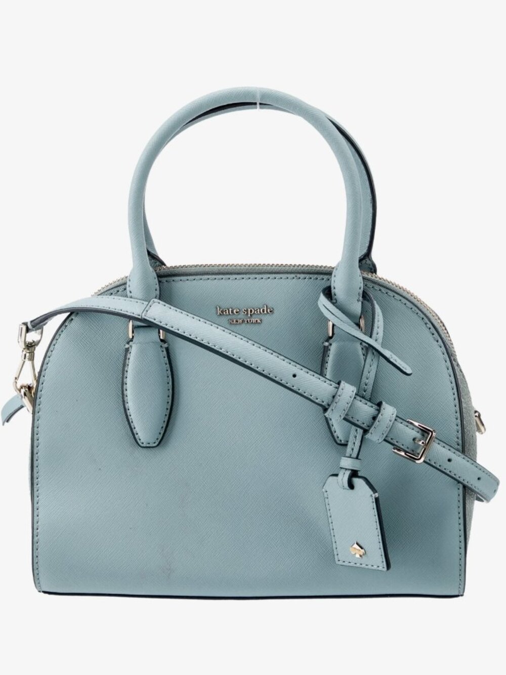 Kate Spade New York Saffiano Leather Top Handle Bag Blue - Picture 2 of 4